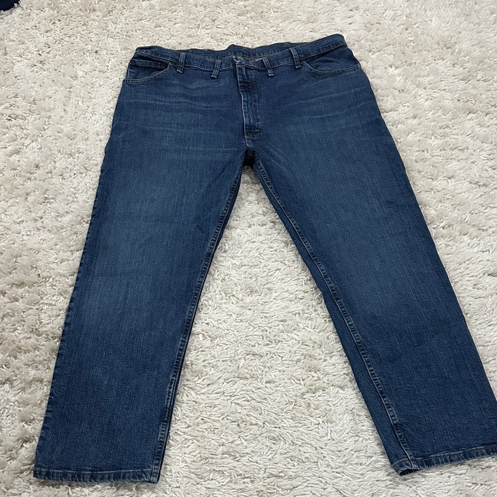 WRANGLER Men’s Retro Streetwear Dark Blue Straight-Leg Jeans Sz 44x30